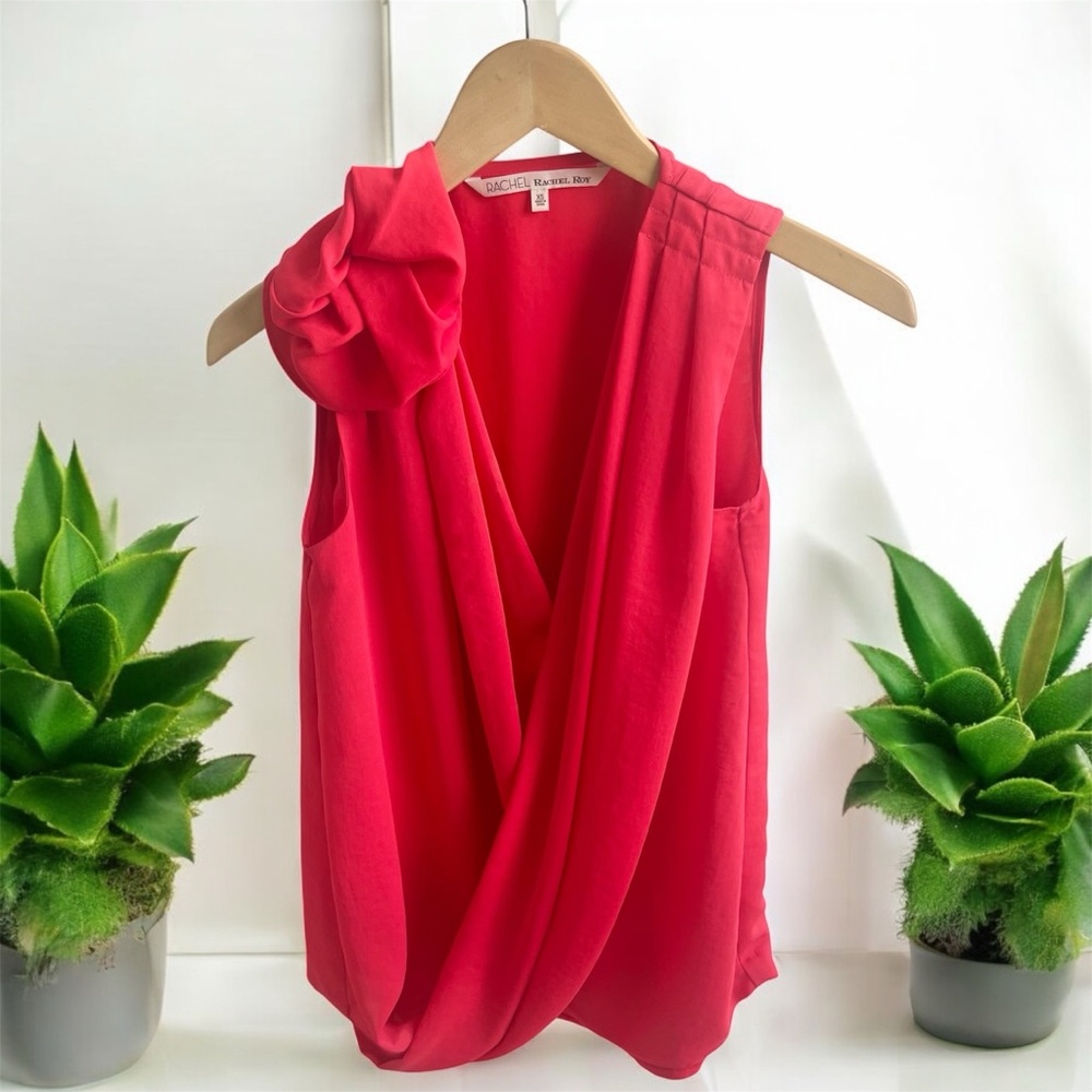 Rachel Roy Blouse, Floral Shoulder Detail